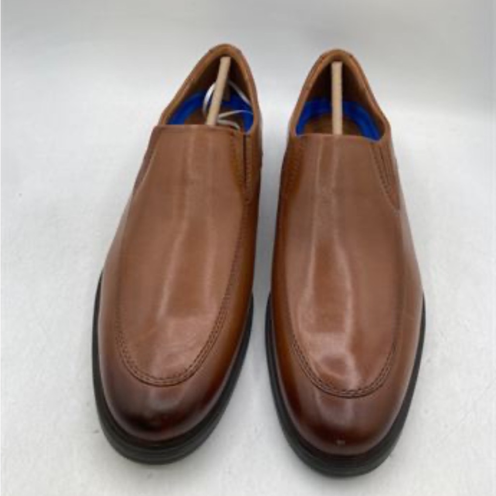 NWT Clarks Men's Whiddon Plain Loafer, Dark Tan Leather, 7.5 Wide